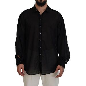 Dsquared² Black Cotton Collared Long Sleeves Formal Men's Shirt